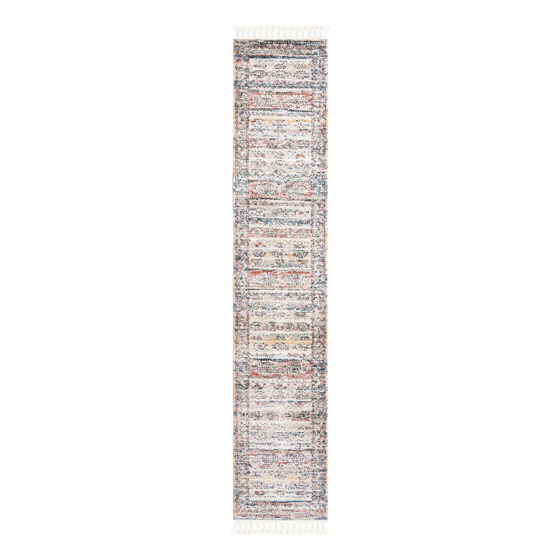 Tapis rouge / bleu / jaune Iroda, Tapis de couloir 2 pi 7 po x 13 pi