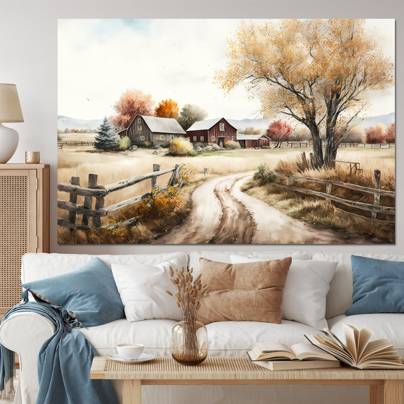 Belle grange au printemps VI - art mural paysage de grange