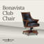 Bonavista Swivel Club Chair, Distressed Hardwood Frame with Faux Leather Upholstery, Adjustable Height and Tilt, Ball Casters
