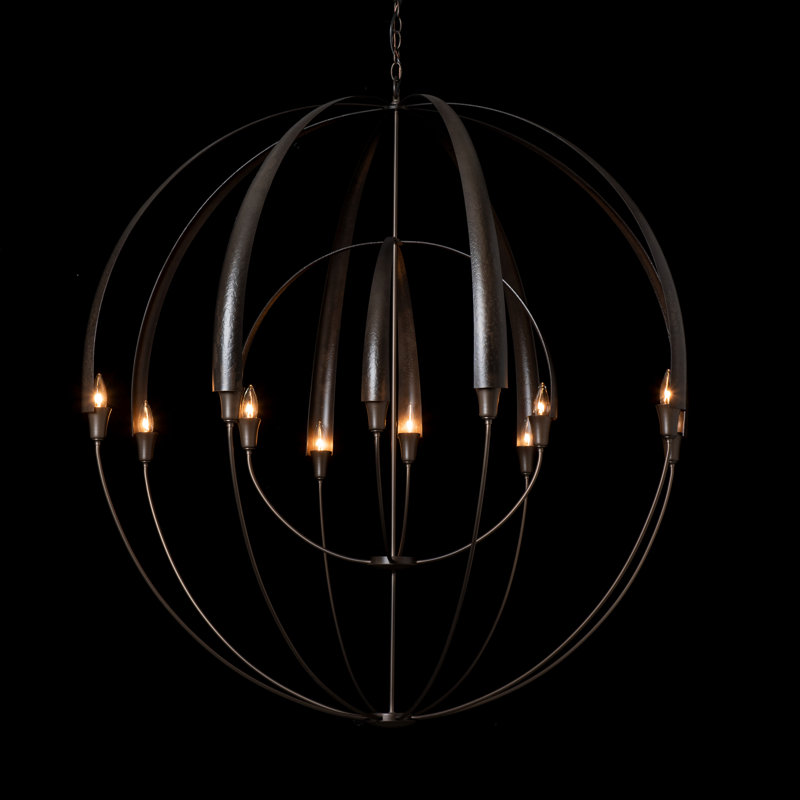 Lustre sphérique double 12 lumières Cirque, Fumée foncée