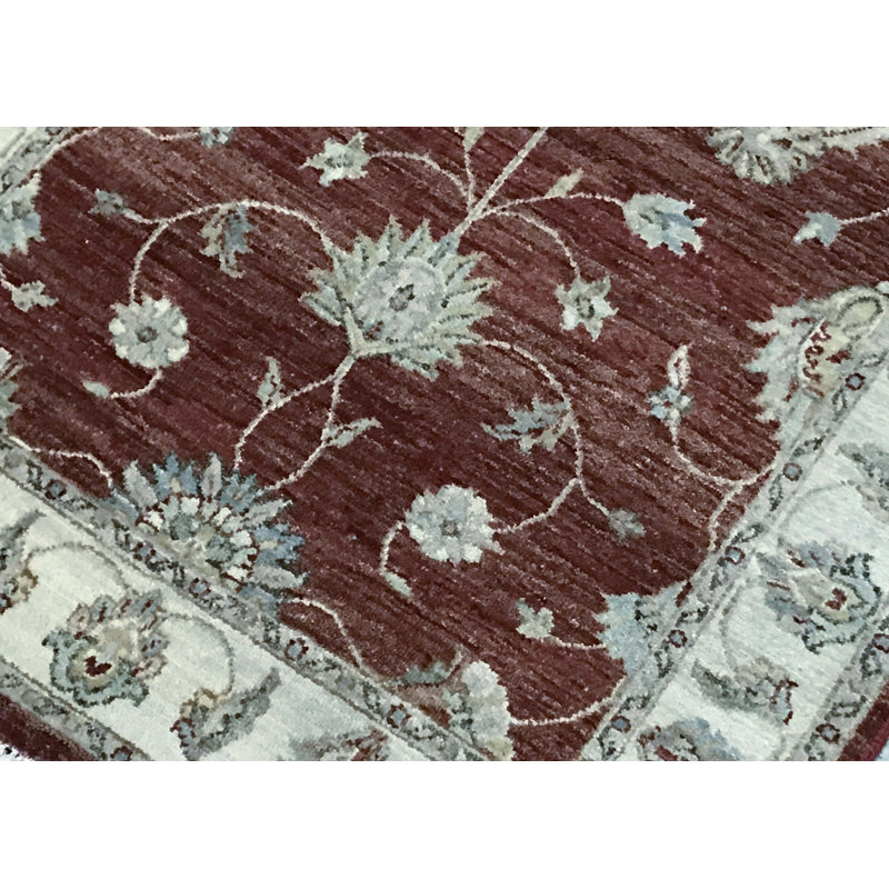 Cornwall Wool Oriental Area Rug in Brown/Ivory/Light Green