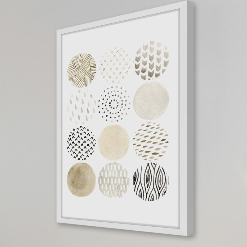 «Neutral Pattern Play I», reproduction d'art encadrée, H 45 po x l 30 po x P 1,5 po