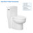 Elongated 18" Standard Height One-Piece Toilet Siphonic Flush 1.28 GPF Single Flush Toilet(Seat Included)-125361173-125361171