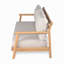 Canapé de patio en bois d'acacia avec coussin résistant à l'eau