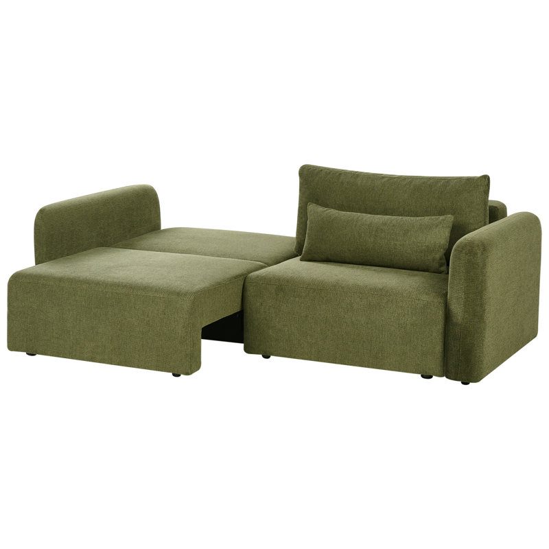 3 Seater Reclining Sleeper, Green Fabric 