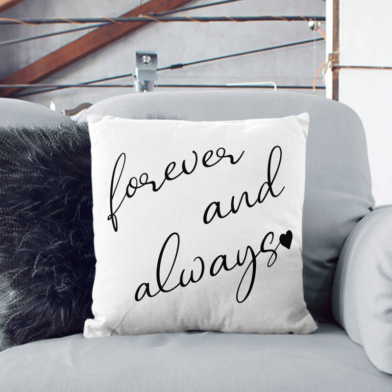 Forever And Always Square Throw Cushion, Stone, 55cm H x 55cm W x 20cm D