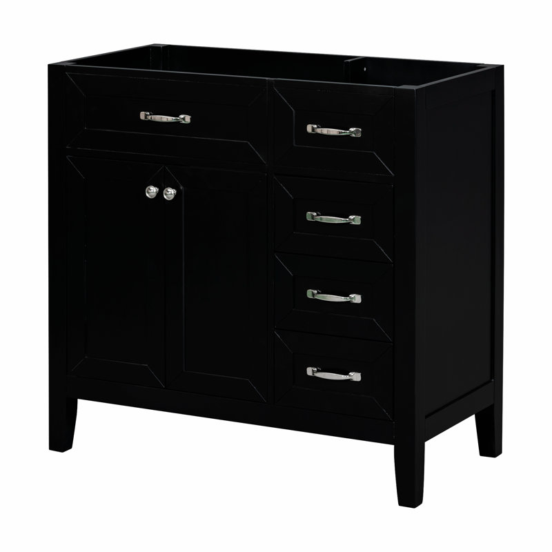 Base de meuble-lavabo simple 35,5 Denholme seulement, Noir