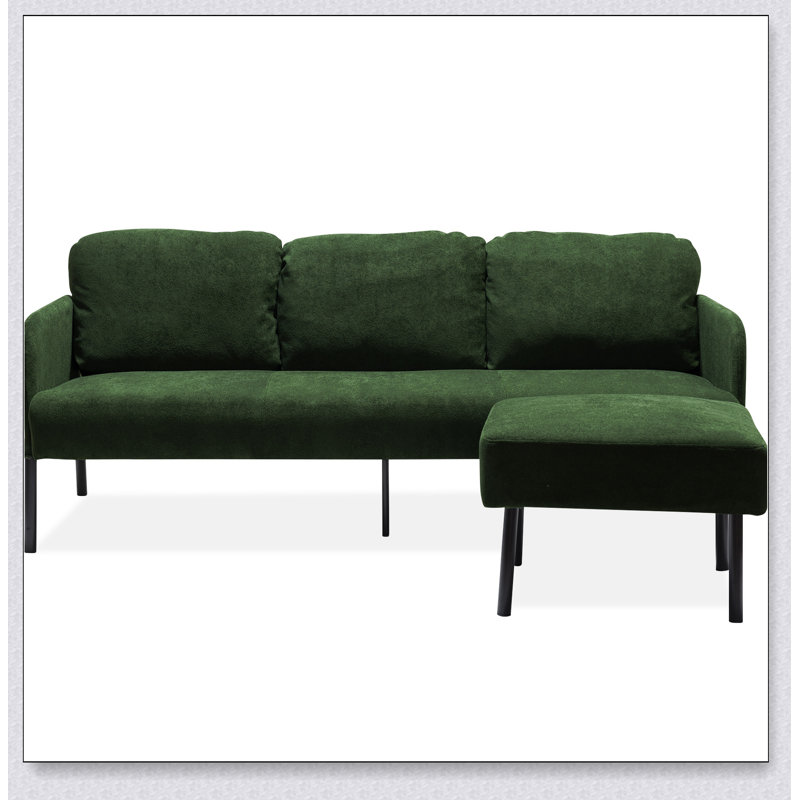 Canapé confortable en tissu de polyester avec repose-pieds, parfait pour une utilisation polyvalente dans n'importe quelle pièce ou salon.