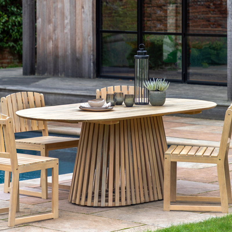 Acacia Oval Solid Wood Dining Table