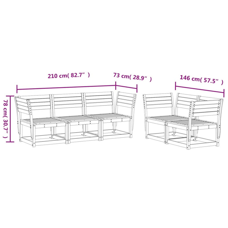 210cm Wide Straight Patio Sofa