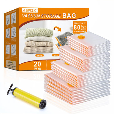 20 Vacuum Storage Bags (5 Jumbo/5 Large/5 Medium/5 Small)