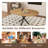 Extensible Dining Table, Round Table, Carbon Steel Base, Suitable For 2 To 6 People