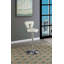 Tabouret de bar ajustable à gaz et fauteuil à base en métal chromé, ensemble moderne et élégant de 2 chaises-118100688