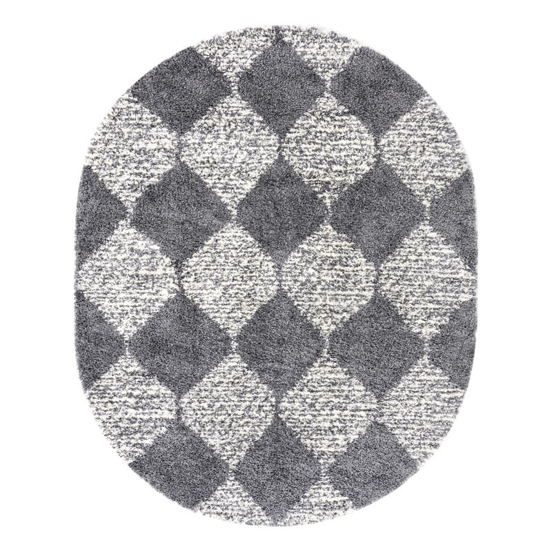 Serenity Shag Geometric Indoor Rug, Oval 7'10" x 10'