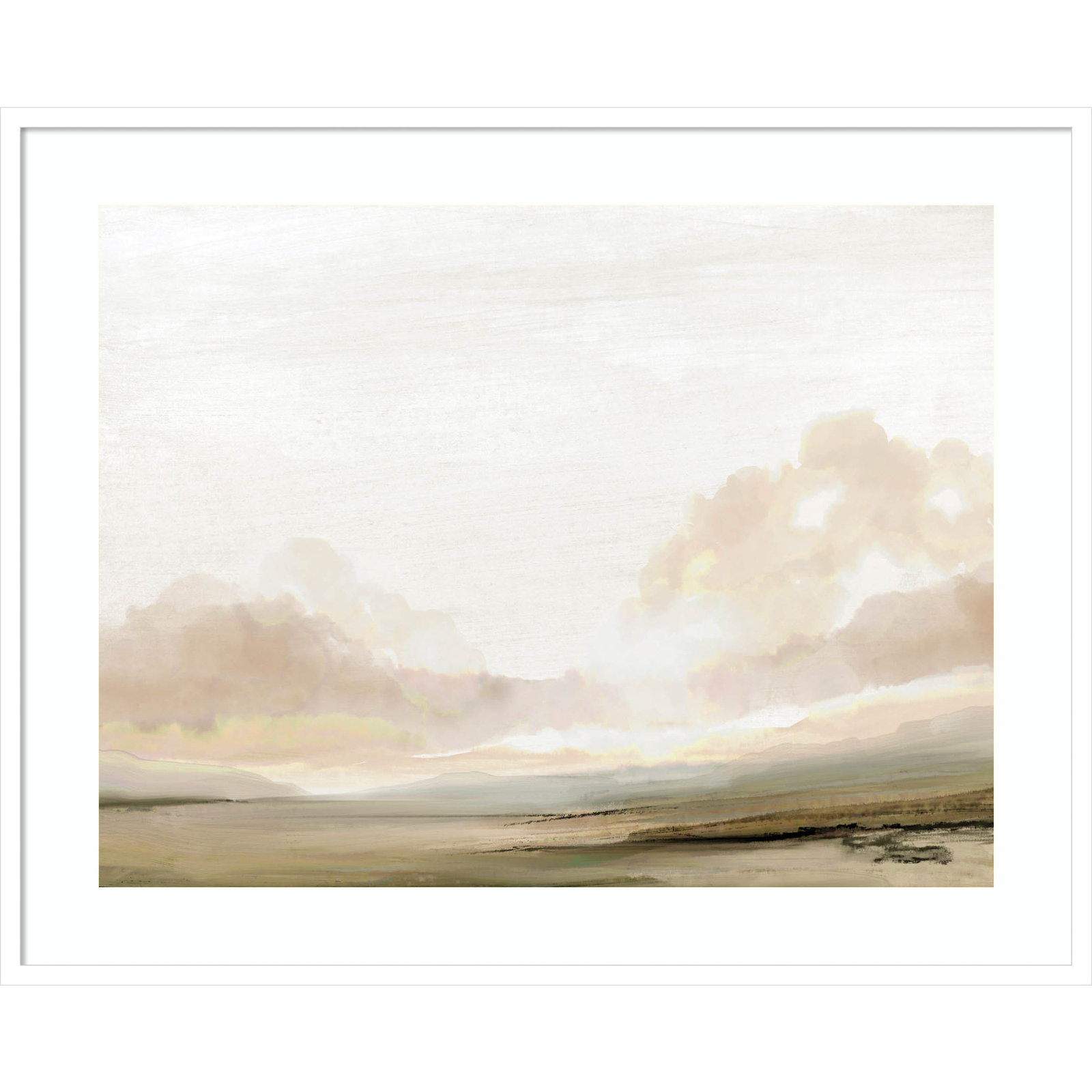Southern Landscape Print by Dan Hobday, White, 33" H x 41" W x 1" D