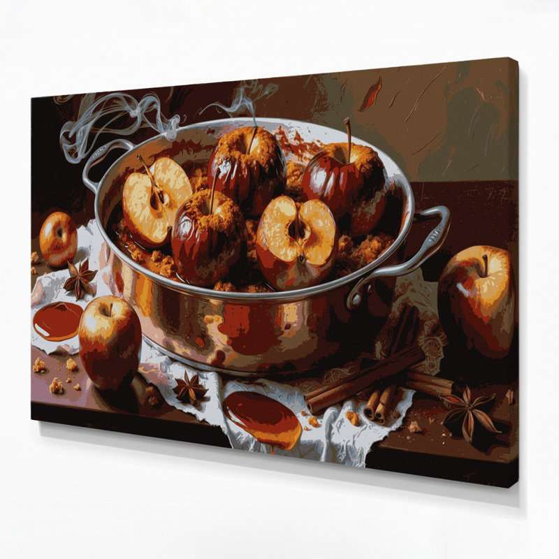 Art mural sur toile, "Desserts Baked pommes", H 12 po x l 18 po