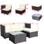 5 patios d'extérieur: Pe, intempéries, coussins beiges Delight de mobilier: coussins, table basse