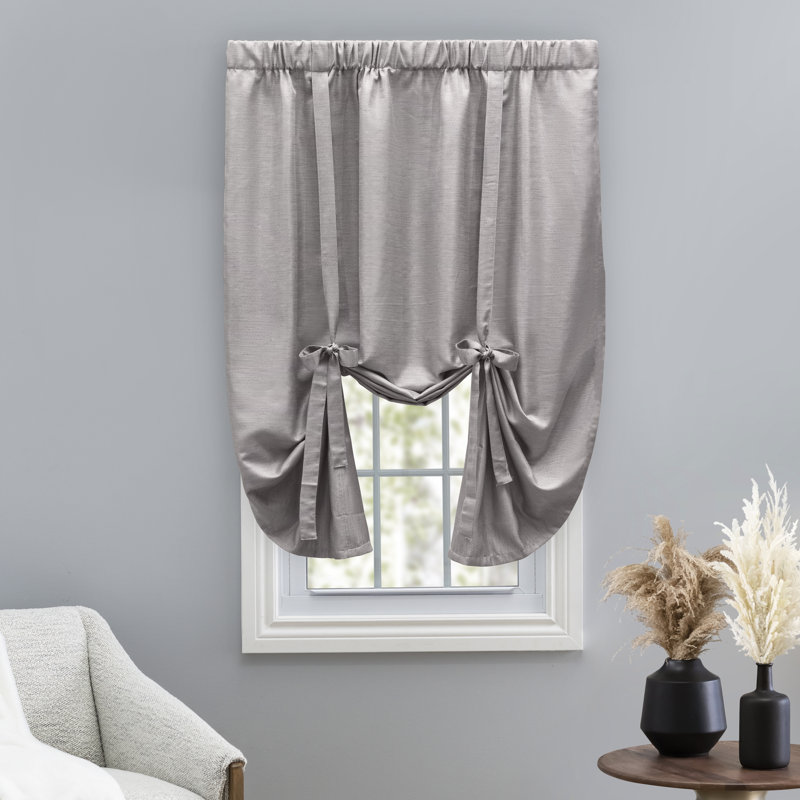 Élégant panneau décoratif noué 63 po Pontius avec attaches, Gris