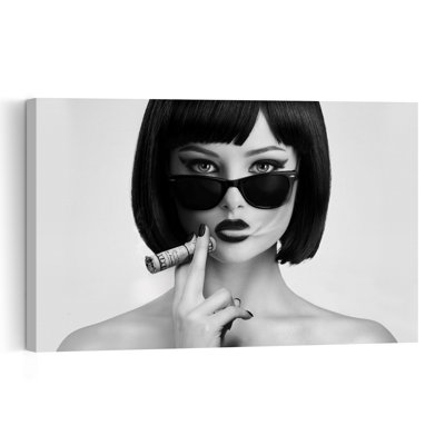Affiche murale contemporaine « Boss Lady Money Cigar »