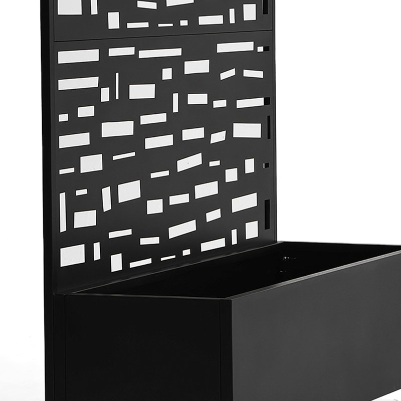Boîte à fleurs en métal avec treillis et roues Brenna, H 70,8 po x l 47,2 po x P 15,7 po