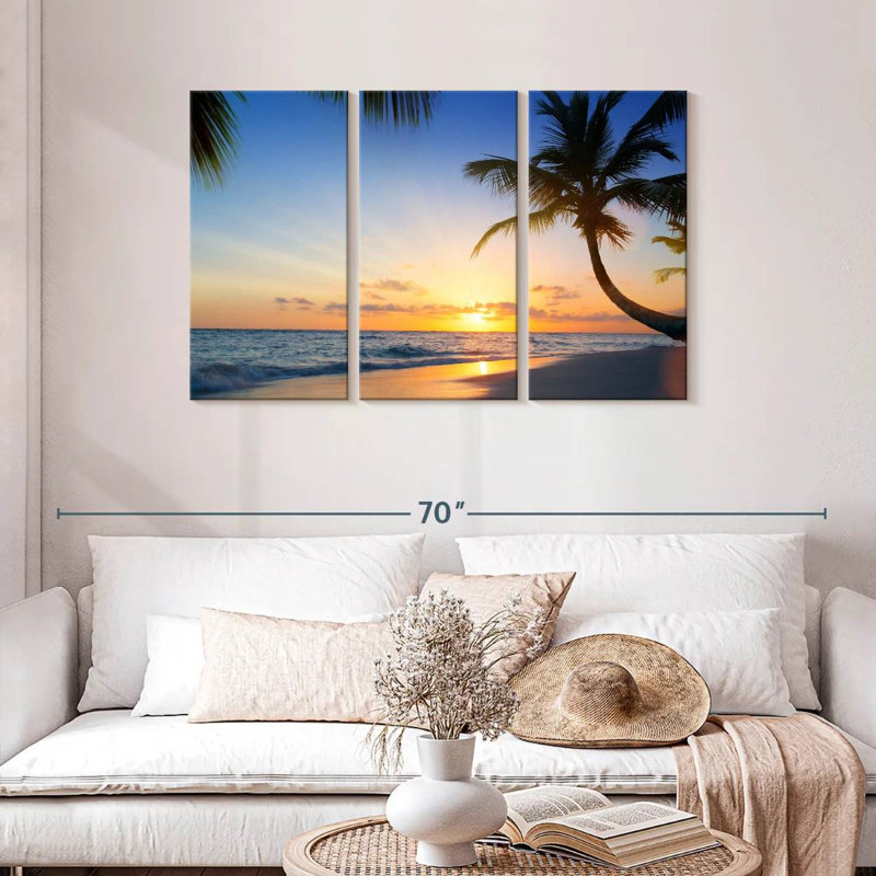 Vue sur la plage tropicale Gillard, H 28 po x l 45 po
