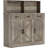  Farmhouse Entryway Storage Cabinet with Microwave Stand – Barn Doors, Drawers, Shelves – Large Coffee Bar Sideboard Buffet for Kitchen, Dining, Living Room-2029831952
