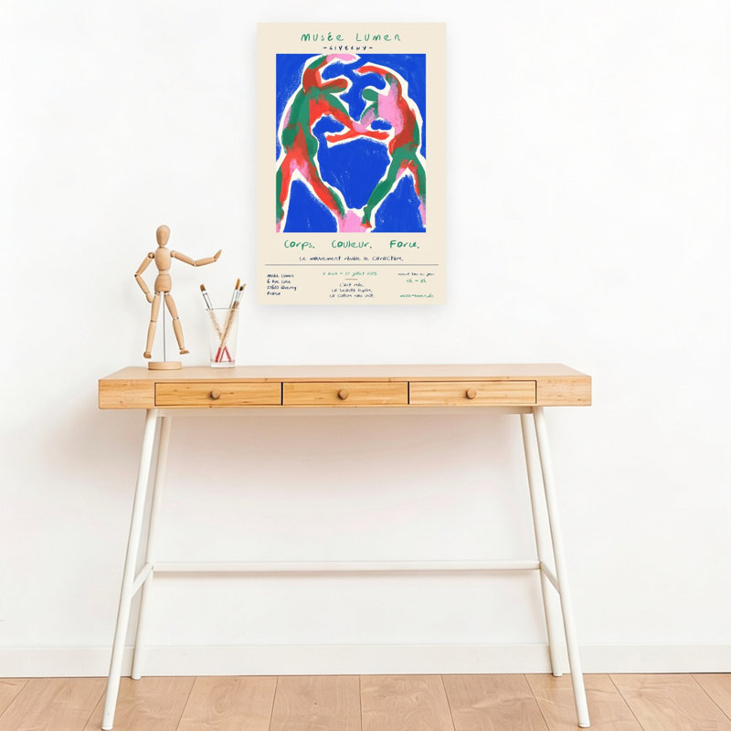Abstract Dancing Figures Abstract Bold Colourful Wall Art Print, H 18 po x l 12 po