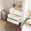 Armoire murale suspendue 24 po avec tiroir double, petit lavabo de salle de bain rectangulaire flottant avec trou de robinet simple et trop-plein, armoire de salle de bain moderne avec lavabo en céramique-516575935