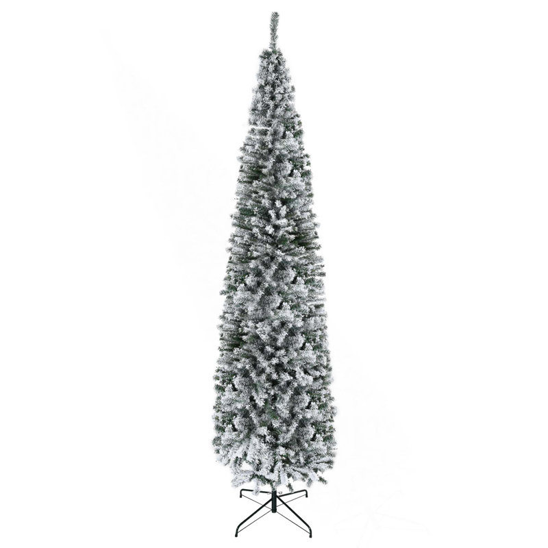 Arbre de Noël artificiel mince enneigé 9 pi avec 1014 pointes