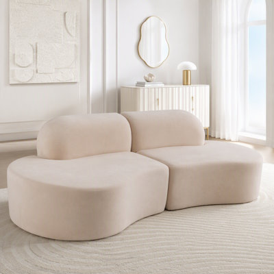 Curved Modular Sectional Sofa with Compression Foam, No Assembly Required