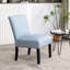 Fauteuil de chambre - revêtement à rayures bleues, confort en mousse épaisse, durabilité en bois massif, pour espace de vie à rayures, mousse d'assise, structure, options de décoration polyvalentes