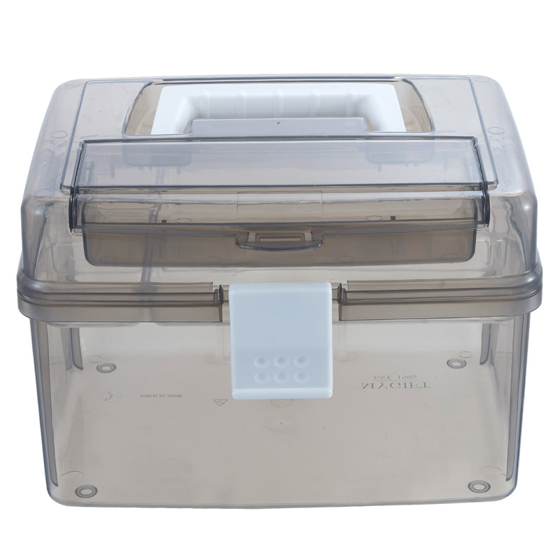 Gray Plastic Storage Basket Container