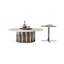 Blanc; ensemble de tables basses rondes en faux marbre et en acier inoxydable-128990546-128990552