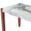 Ensemble de salle à manger 4 pièces, 1 table d'appoint en marbre avec 2 chaises rembourrées à dossier incurvé et 1 banc-1565311748
