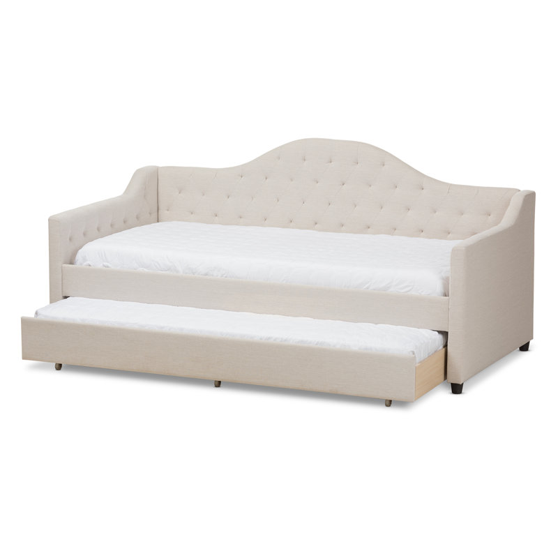Dania Upholstered Daybed, Light Beige