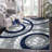 George Oliver Modern 4x6 Navy Circle Area Rug, Soft Hand-Carved Carpet for Indoor Living-1364790490