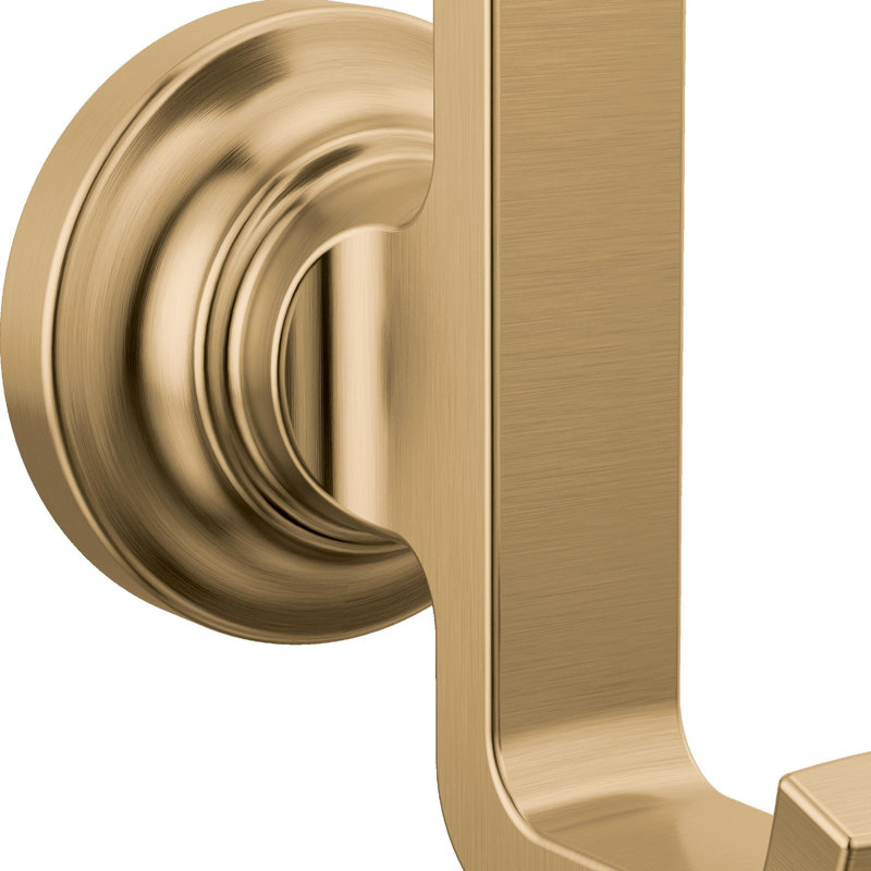 Tetra Double Towel Hook Bath Hardware Accessory in Stainless Steel, Champagne Bronze