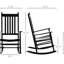 Chaise de patio noire, chaise berçante en bois avec dossier lisse et haut, supportant jusqu'à 352 lb, pour le jardin, balcon offrant une capacité de charge confortable,