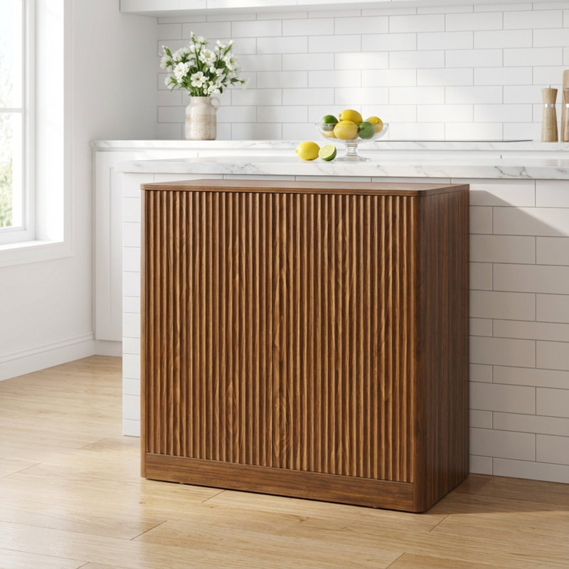 Armoire de rangement contemporaine de 31,5 pouces avec deux portes pour le salon, la chambre à coucher ou la cuisine offrant un grand espace de rangement caché et un design élégant