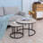 HOMCOM Round Nesting Tables Set Of 2, Stacking Coffee Table Set With Metal Frame  ,