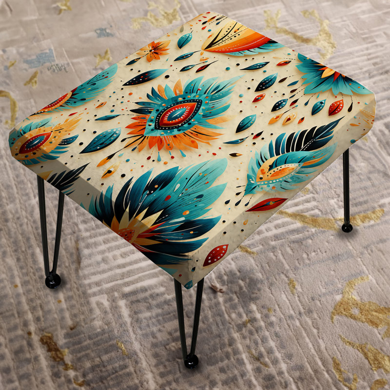 Artistic Nomad Boho Pattern Earth Tones - Boho Rectangle Ottoman