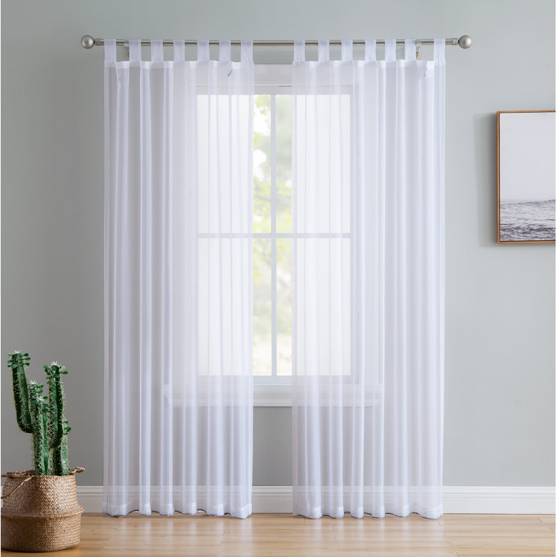 Speers Sheer Curtain Pair, 54" W x 108" L, White