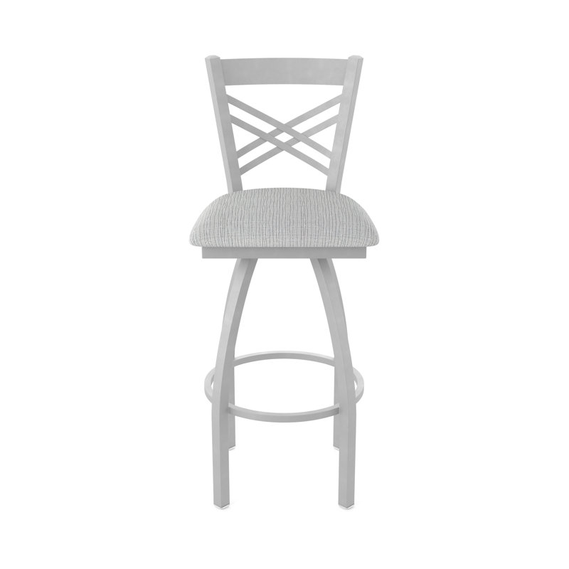 820 Catalina Swivel Stool, Fabric-Graph Alpine, Counter Stool (25" Seat Height), Anodized Nickel