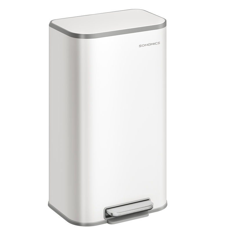 Step On Kitchen Trash Can, 30 L, 61cm H x 30cm W x 37cm D, Cloud White
