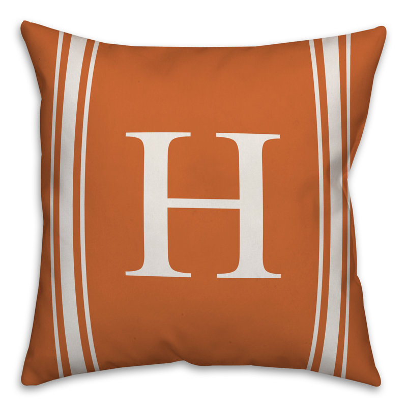 Striped Throw Pillow, H, Orange