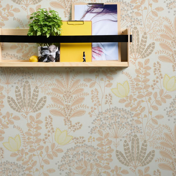 Flourish 10.05m x 53cm Wallpaper Roll, Orange