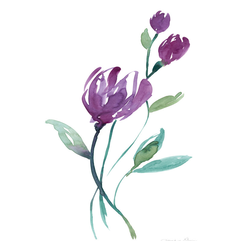 Dancing Aubergine II by Jennifer Goldberger - Painting, 122 cm H x 81 cm W, Wrapped Canvas