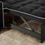 Lit pliant polyvalent en noir avec dossier réglable, port, cendrier et support pour téléphone, 2 coussins, cendrier, support et-1171898260-1171898262