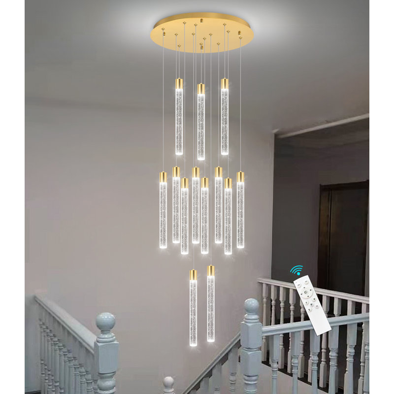Lustre 13 lumières à DEL moderne en cristal chromé, Silver