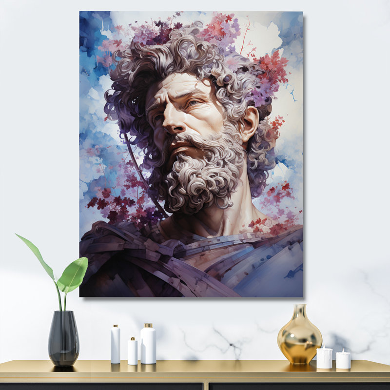 Portrait de l'empereur Broxburne Marcus Aurelius - reproduction, H 40 po x l 30 po x P 1,5 po, Toile tendue